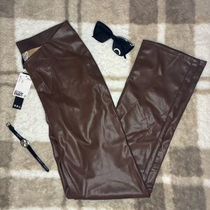 H&M Women's Chocolate Leather Pants